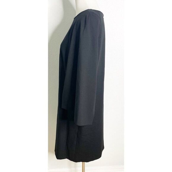Lafayette 148 New York  Black Split-Sleeve Shift Dress Size Large - Picture 5 of 8